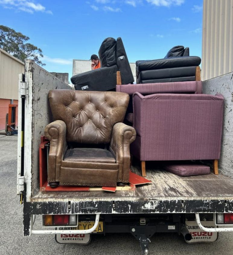 furniture stacked on a truck