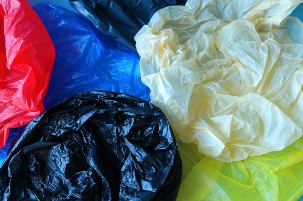 Colourful plastic bags